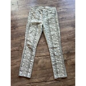 AG Jeans Adriano Goldschmied‎ The Mari High Rise Straight Snake Print Jeans 28